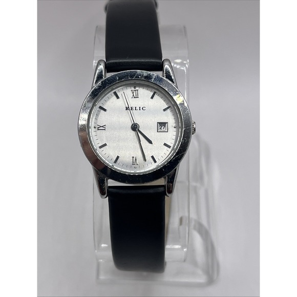 Relic by Fossil Women's Quartz Watch Black Leather Band PR-6084 New Battery - Picture 1 of 8
